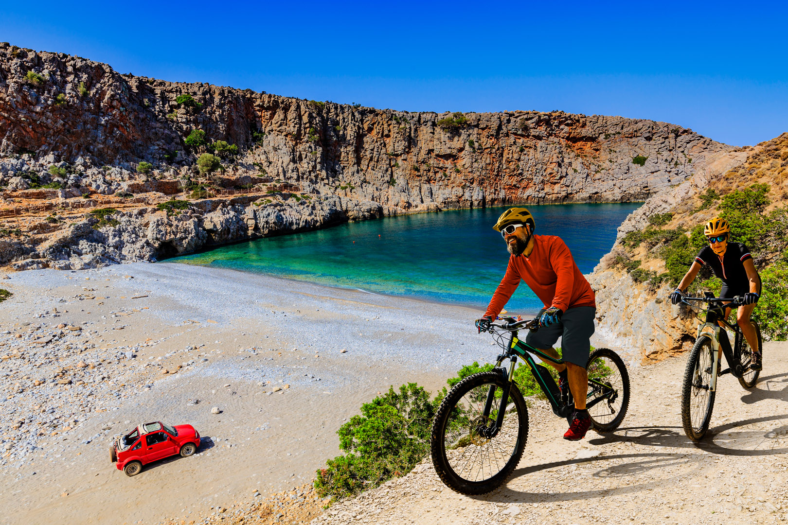 Cycling tour in Corfu with sea views
